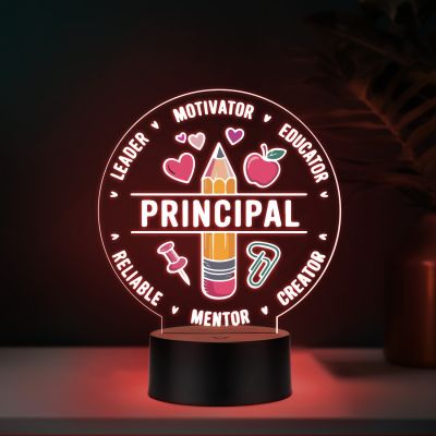 Principal table lamp with multicolored Light Principal Appreciation gift Principal Office Decor Light School Principal Gift